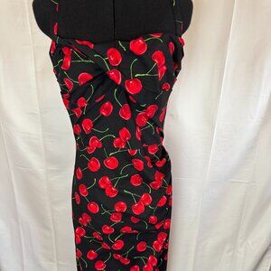 Vintage Inspired Stop Staring Cherry Dress Sleeveless Large